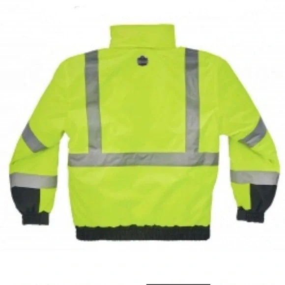 High-Visibility Yellow and Black Reflective Jacket Sz XL - Picture 3 of 4
